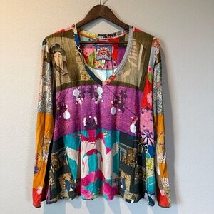 Johnny Was, Bamboo Knit, Women's V-neck top, Size M